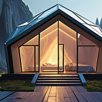 **Prompt 1: A tranquil, futuristic digital home, depicted as a cozy, glowing abstract structure, securely nestled within layers of transparent, multi-faceted cyber-shields. Data streams flow peacefully around it, while a subtle, advanced firewall acts as a vigilant guardian at the perimeter. The scene emphasizes peace, robust protection, and sophisticated digital defense. Highly detailed, volumetric lighting, concept art, digital painting, serene, secure atmosphere.**