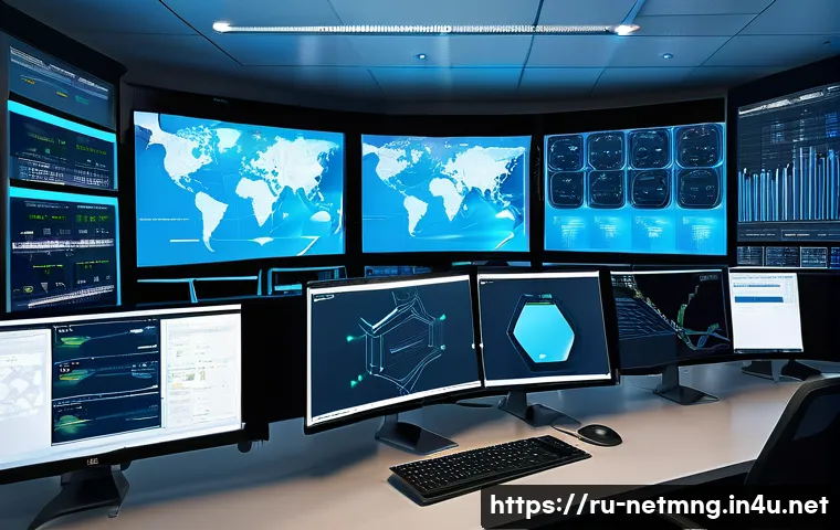 네트워크 관리자와 클라이언트 관계 관리 - A detailed illustration of a modern scalable network infrastructure design in a corporate office set...